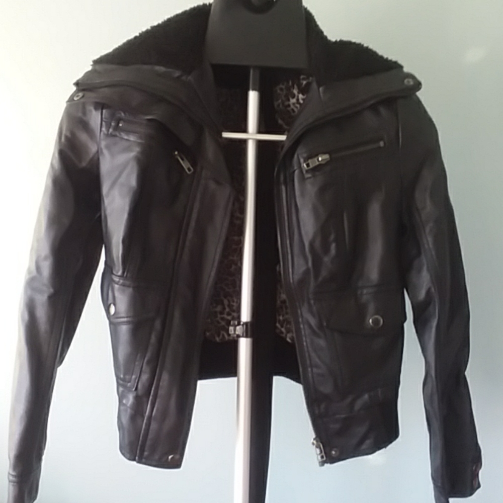 Black leather jacket